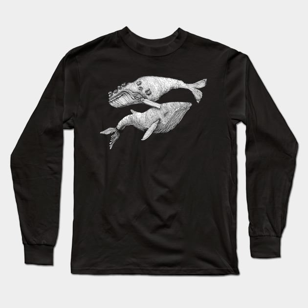 A Couple of Whales Long Sleeve T-Shirt by dotsofpaint